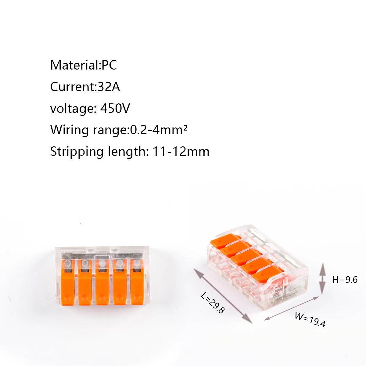 Description Picture 2 of item10Pcs Electrical Connectors Wire Block Clamp Terminal Cable Reusable Mini Quick Home Wire Terminal Connector PCT-412 PCT-413