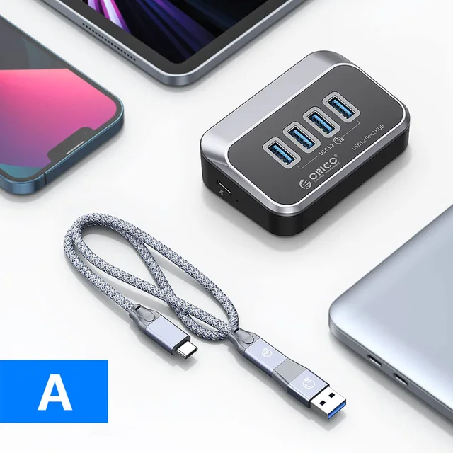 ORICO USB A 3.2 Hub Type C Splitter 10Gbps Switch Docking Station Multi ...