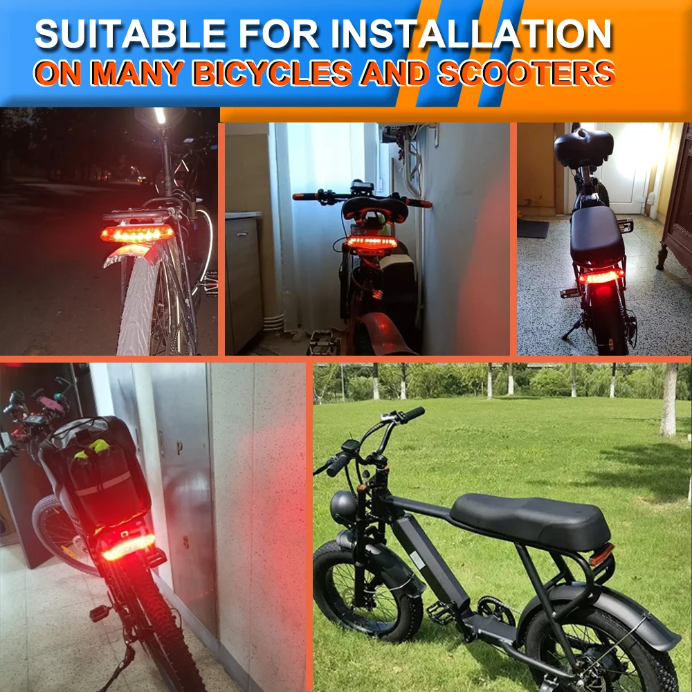 Ebike Turn Signal Rear Light Brake Include 36V 48V E-Bike