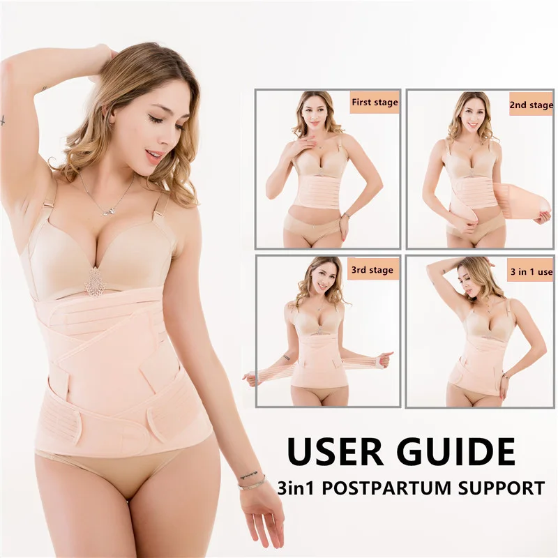 Corset 3in1 Postpartum Belly Band Pregnant Women Tummy Belly Pelvis Belt  Wrap Waist Trainer Recovery Bandage Strap Body Shaper