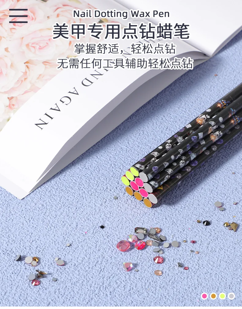 Description Picture 2 of itemNail Dotting Pen Picking Rhinestones Gems Drill Crystal Wax Pencil Diamond Picker Nail Art Decoration Tool Nail Art Tools
