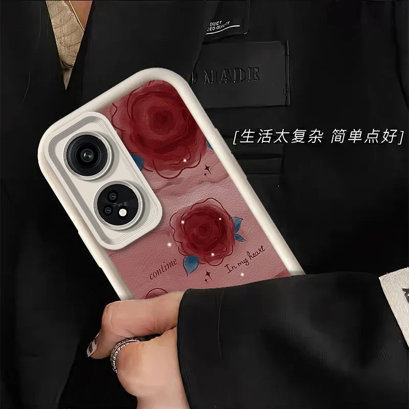 Elegant Rose Flower Silicone Phone Case - Luxury Protective Back Cover