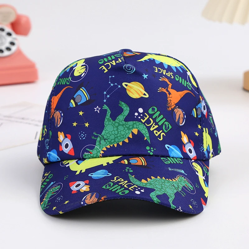 Kids Baseball Cap Cartoon Dinosaur Football Boys Girls Adjustable Sun Hat For Children Outdoor Sports Snapback Caps