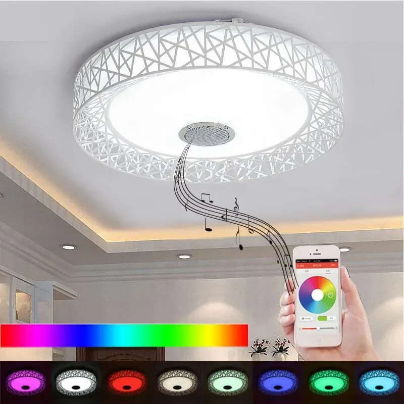APP LED Ceiling Light With Bluetooth speaker 36W Music Party Lamp Deco Bedroom Music Lighting Fixture With Remote Control