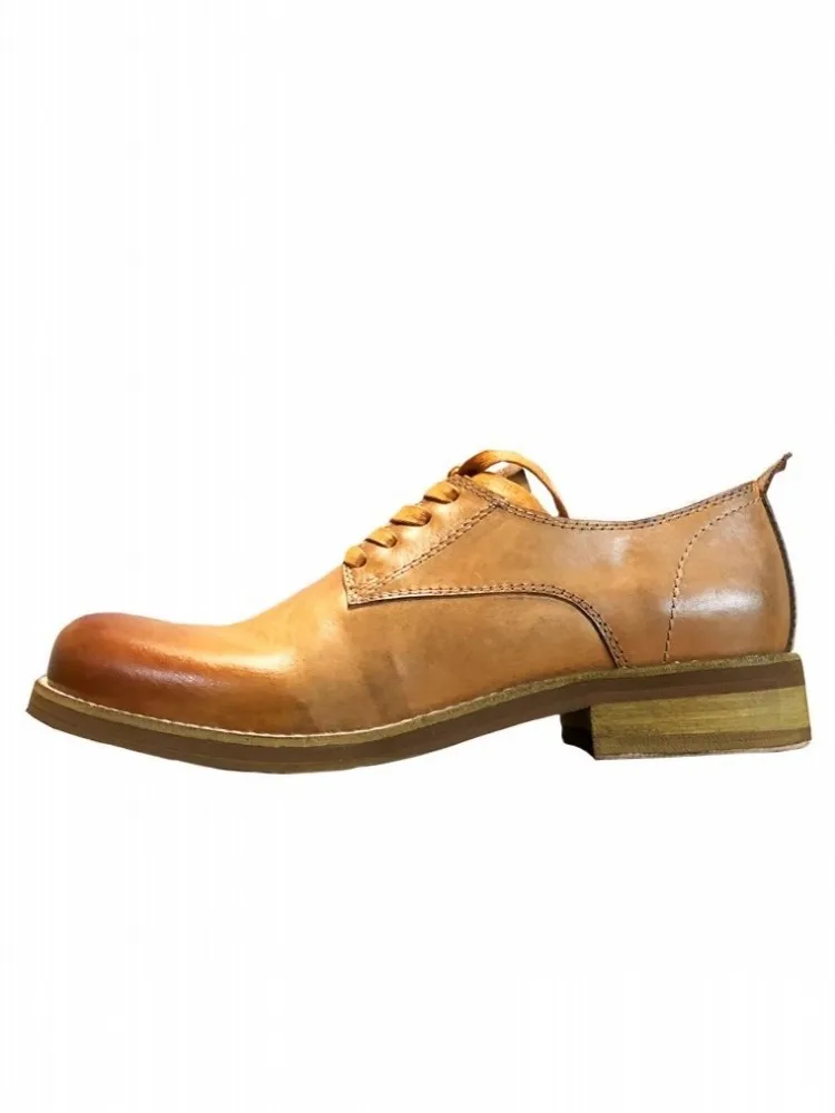 Vintage Design Square Toe Mens Derby Shoes Office Men Lace Up