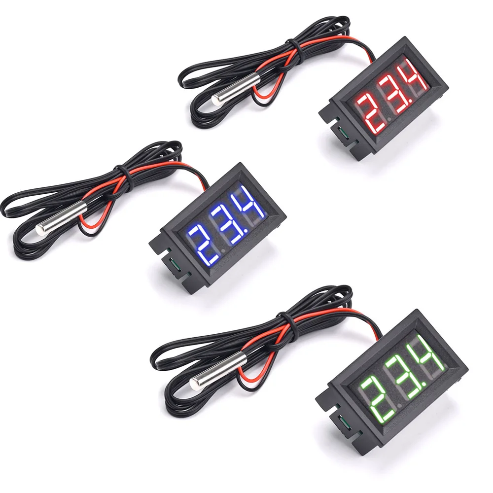DC4~30V Mini Digital LED Thermometer for Car Temperature Monitor Panel Meter Measuring Range-50-120C with Temperature Probe digital thermometer
