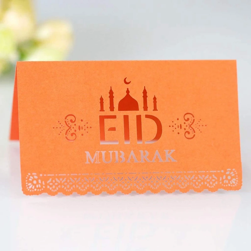 Eid 무바라크 엽서 카드, 라마단 파티 좌석 카드, 빈 장소 카드, 해피 Eid 라마단 카림 무슬림 카드, 100PC