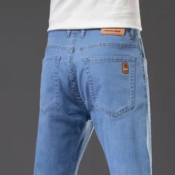2022 Denim Pants Male Classic Brand Trousers Male Men's Light Blue Jeans Loose Straight  Plus Size 40 42 44