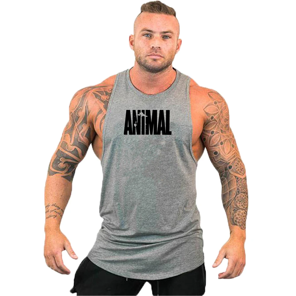 Camiseta sin mangas de culturismo hombre, ropa deportiva de marca Animal para gimnasio, camisetas musculosas de algodón, chaleco para correr _ - Mobile