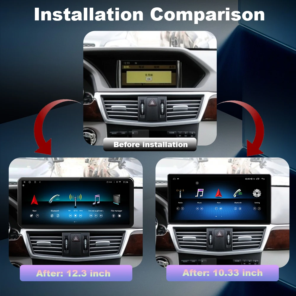 Autoradio Android 16 per auto con guida a destra per Mercedes Benz Classe E W212 2009-2015 Navigazione GPS Carplay Schermo multimediale - Image 3