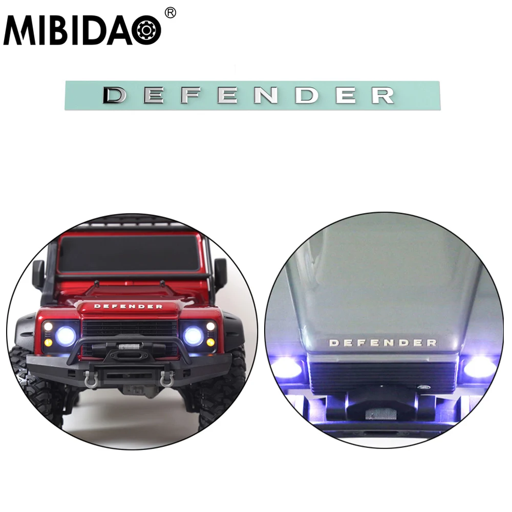 

MIBIDAO, имитация радиоуправляемого кузова автомобиля, стикер для 1/10 TRX-4 Defender D90 D110, металлические клейкие наклейки, логотип, этикетка, декоративные детали