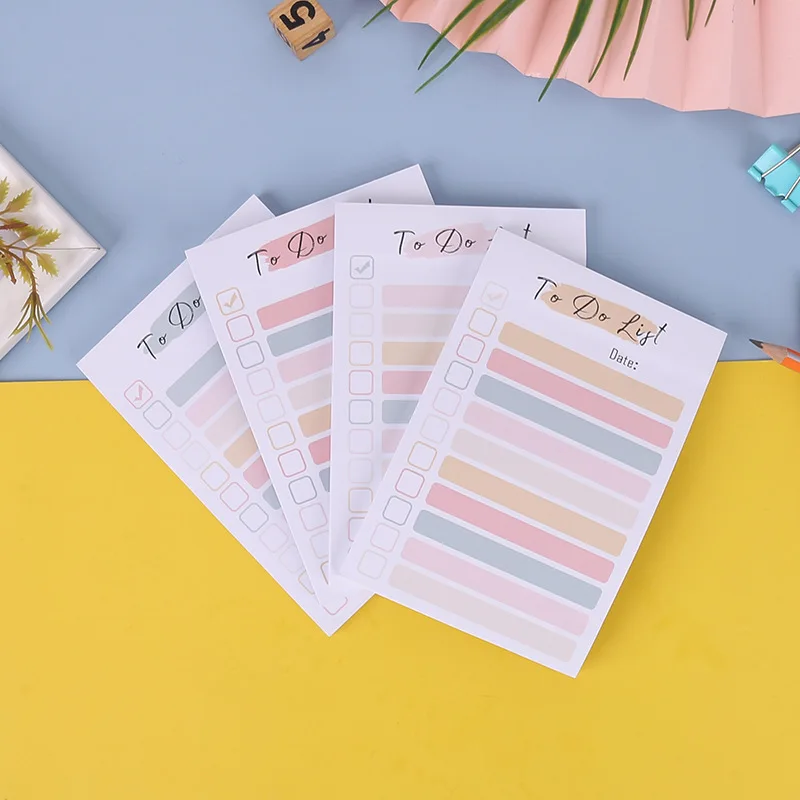 50 Sheets To Do List Notepad color To Do List Sticky Notes Adhesive Memo Pad Portable Daily Planner Grocery check List Notepad