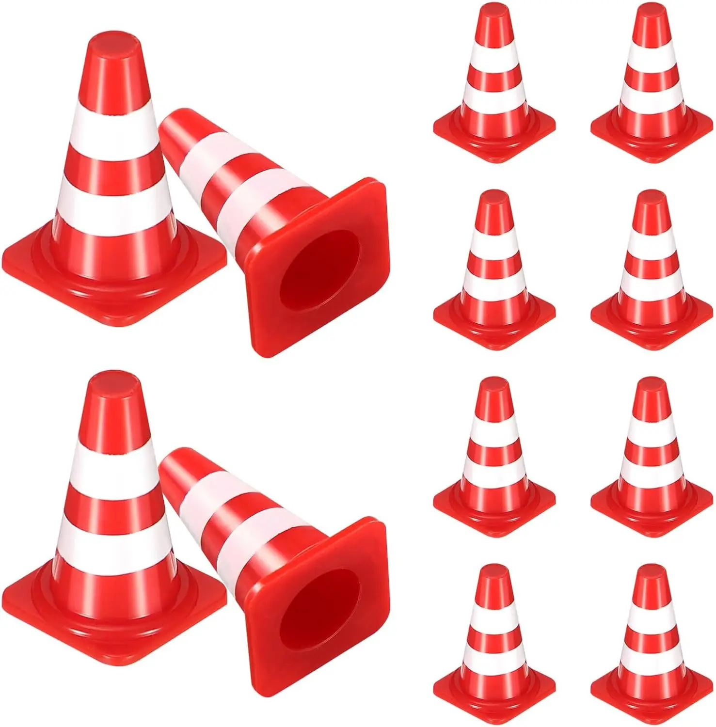 Mini conos de tráfico, pequeña simulación, barricada de seguridad roja, adorno para pastel, señal de tráfico para jardín de infantes, enseñanza para tienda en casa