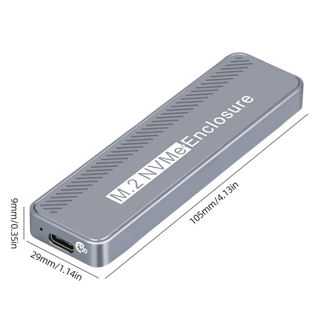 윈도우 맥북 PC용 휴대용 SSD 박스, M.2 NVMe SSD 인클로저, USB3.2, GEN2 * 2, 20Gbps, 최대 4TB