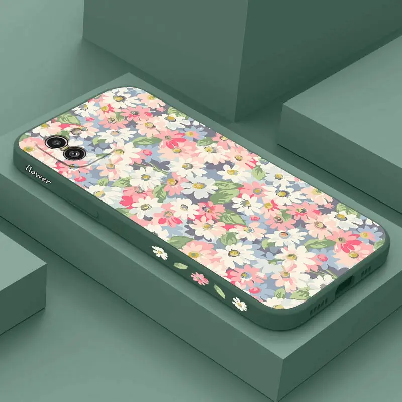 Canvas Flower Silicone Phone Case - Vibrant & Durable Design