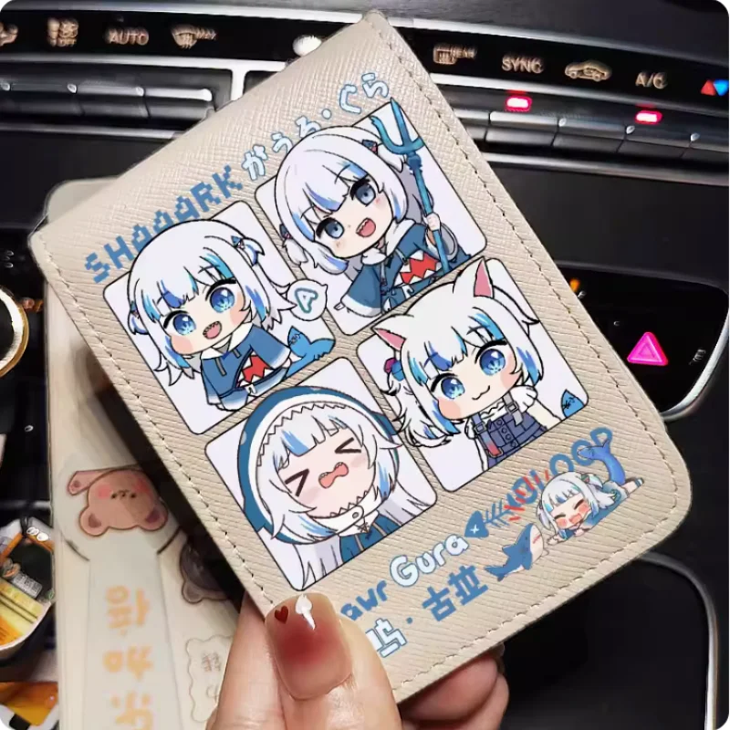 Anime Hololive Gawr Gura Cartoon Fashion Wallets PU Purse Card Holder Money Bag Gift B427 Cosplay