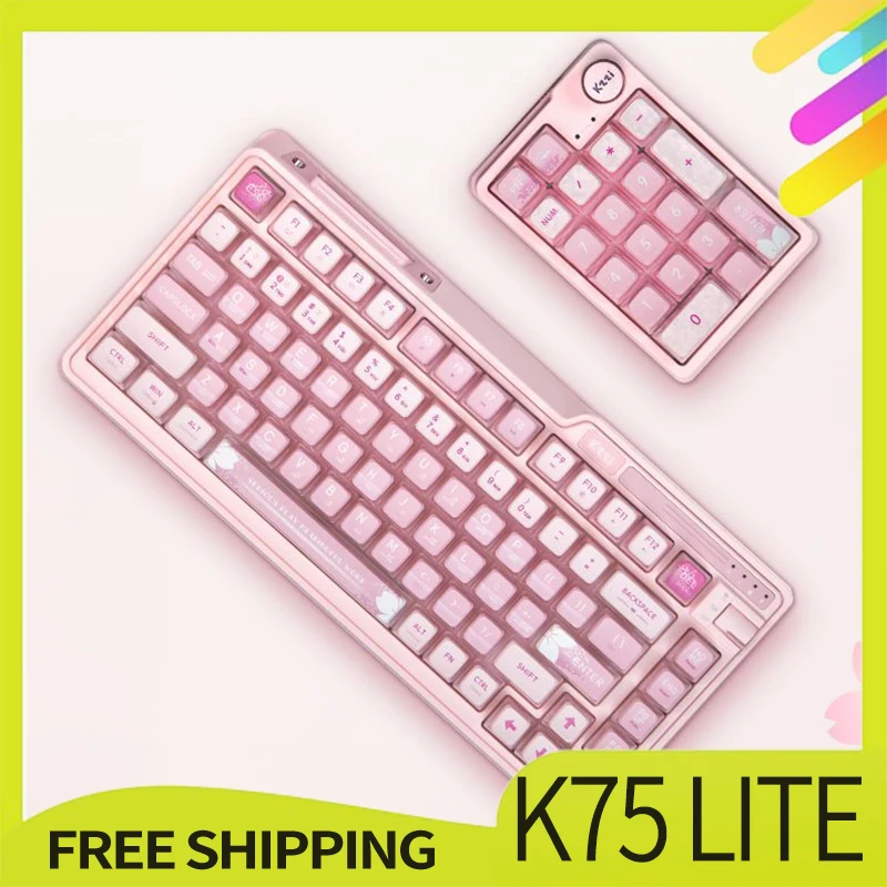 

Kzzi K75 Lite Mechanical Keyboard Customized Thermal Thermal Sublimation Keyboard Three-Mode Wireless 82 Key Gasket Rgb Gifts