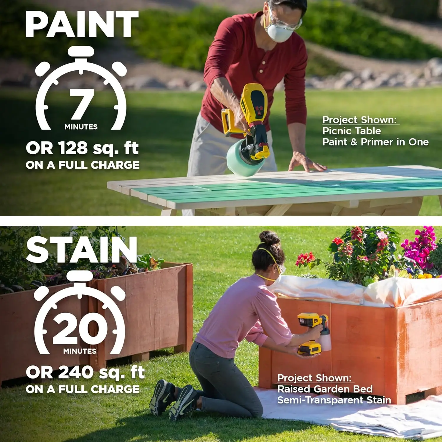 Cordless Handheld HVLP Paint Sprayer, Sprays Most Latex, Includes Two Nozzles