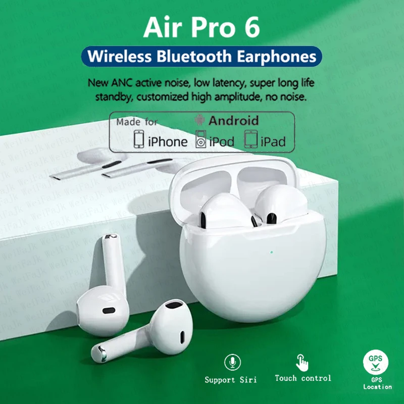 Apple оригинальные Airpods Pro 6 TWS Max беспроводные Bluetooth-наушники мини-наушники-вкладыши игровые гарнитуры для наушников iPhone