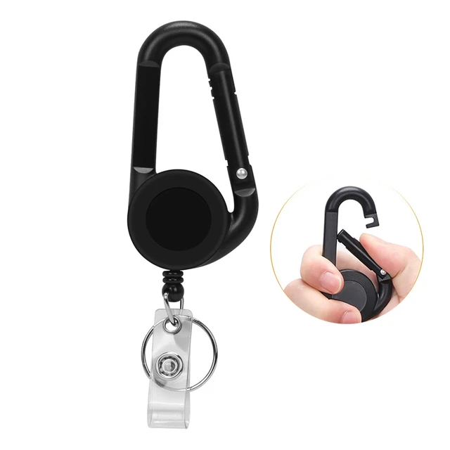 Retractable Badge Holder Carabiner Clip  Heavy Duty Carabiner Badge Reel -  1pc - Aliexpress