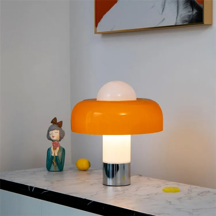 lampe-champignon-orange cree ambiance chaleureuse