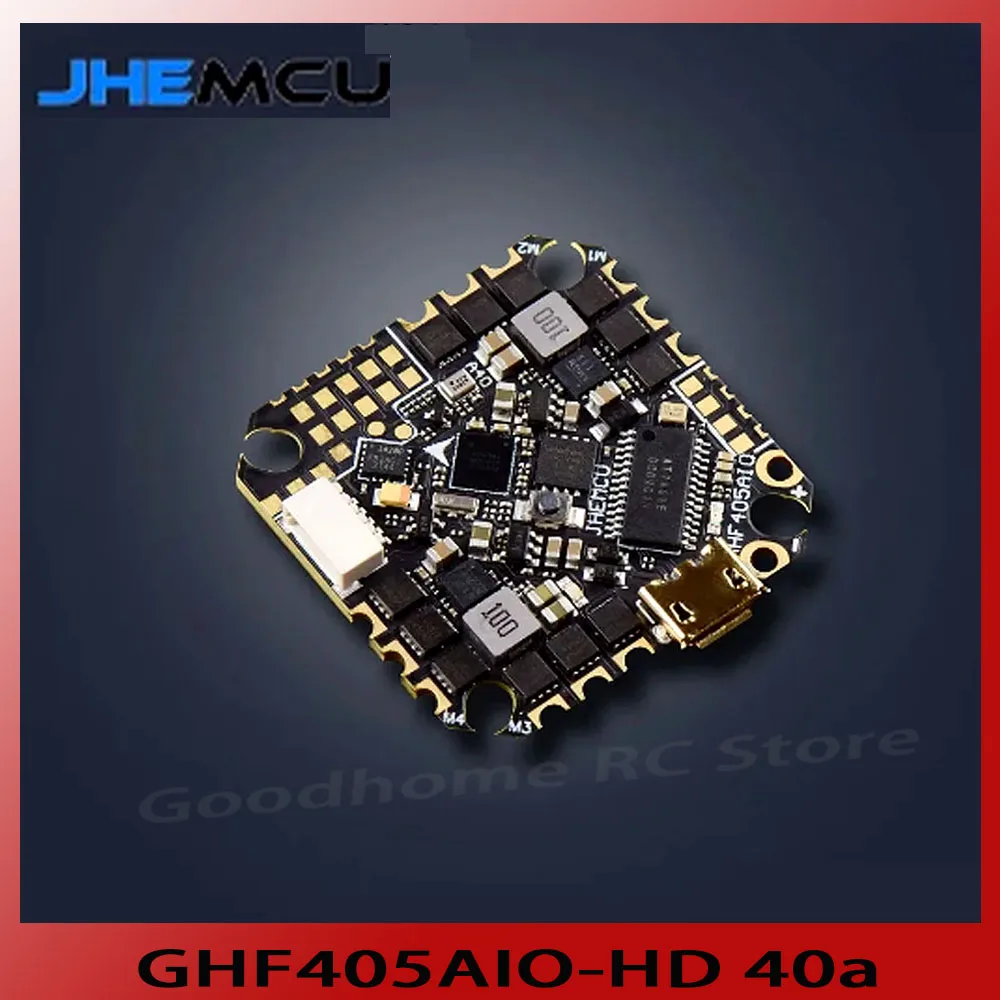 Jhemcu Ghf405Aio-Hd 40A F405 Baro Osd Dual Bec Flight Controller Blhelis 40A 4 In1 Esc 2-6S Per Fpv Freestyle Stuzzicadenti Droni