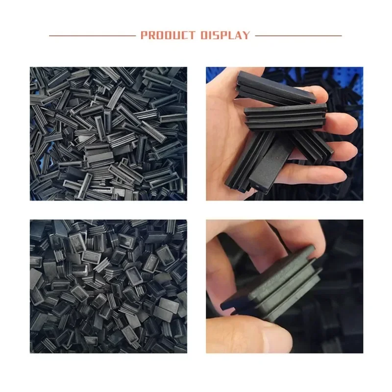 PE Plastic Square Tube Pipe Plug Rectangle Blanking End Caps Inserts Bung Table Chair Feet Pad Inserts For Steel Tube Pipe silicone rubber plugs pipe end cap rubber caps silicone rubber caps table foot pad