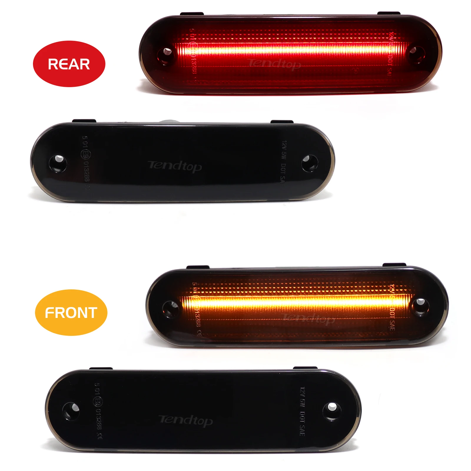 

Smoked Lens Front / Rear Bumper Side Fender Marker Light Kit For 1990-2005 Mazda Miata / MX-5 Amber/Red Sidemarker Lamps