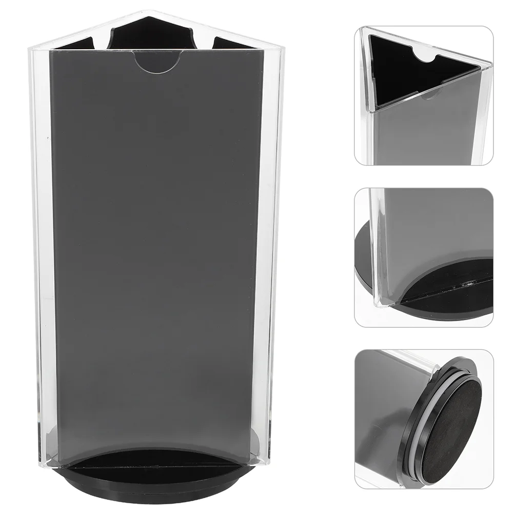

Dining Table Price Tag Top Display Stand Menu Paper Holder with Base Tabletop Sign Acrylic Label