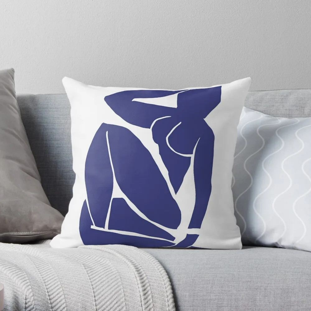 Matisse Cut Out Figure 3 Blue Throw Pillow Pillows Aesthetic