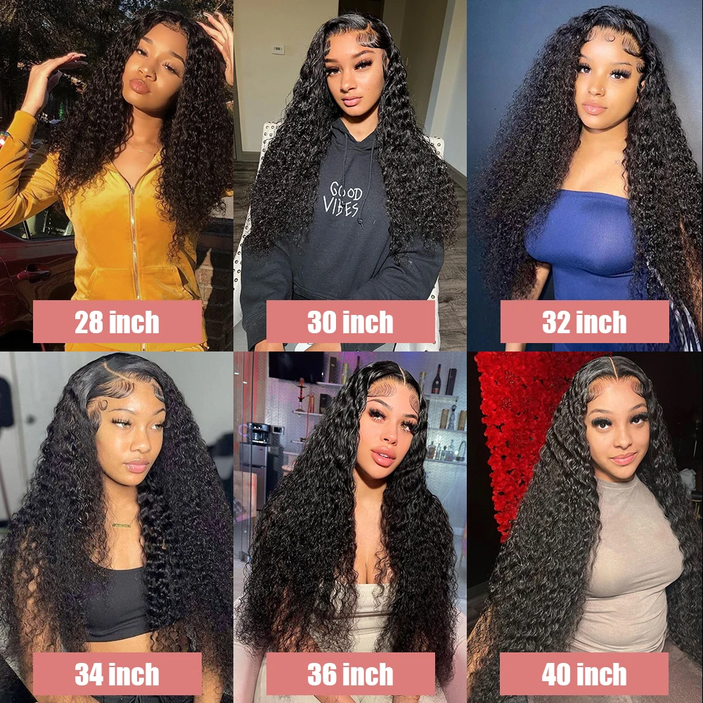Human Hair Wigs High Density 300% 40 46 Inch Deep Wave 13x6 HD Lace Front Loose Water Wave Curly 360 Lace Frontal Human Hair Wig