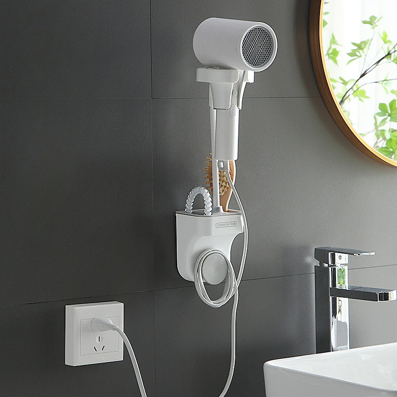 360° Rotation Hands Free Standing Shower Head Holder Bathroom Shelves Wall Mountted Sticker Rack Universal for Hairdryer Storage 2