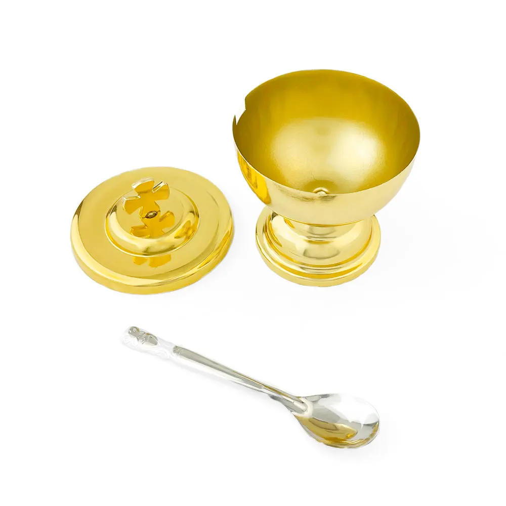 Religious Holy Water Bottle Gold-Plated Worship Supplies Church Decoration Box Mass Supplies Holy Water Bottle