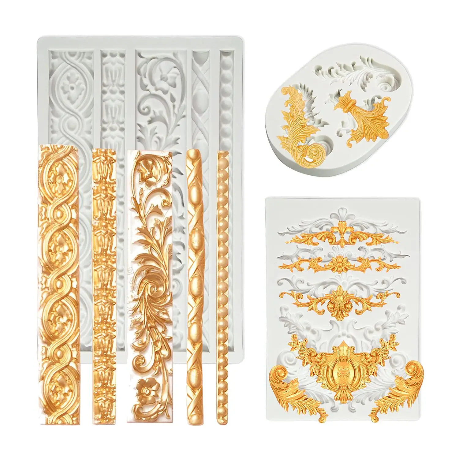 

3 упаковки, силиконовые формы в стиле барокко