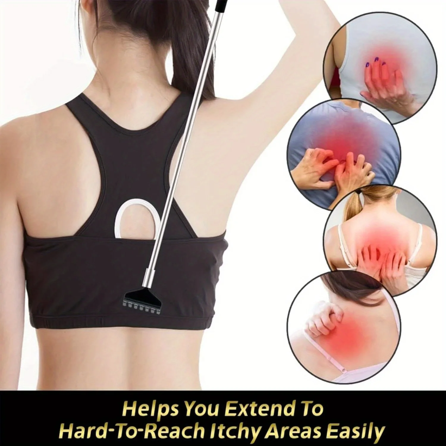 Telescopic Back Scratcher Scratching Backscratcher Massager Kit Back Scraper Extendable Telescoping Itch Health Products Hackles
