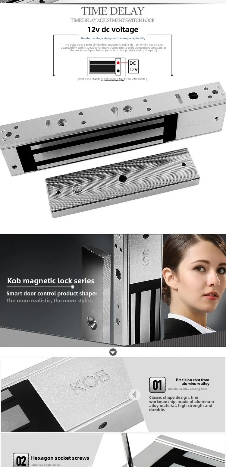 access lock 350/500kg electromagnetic lock single door feedback waterproof elect