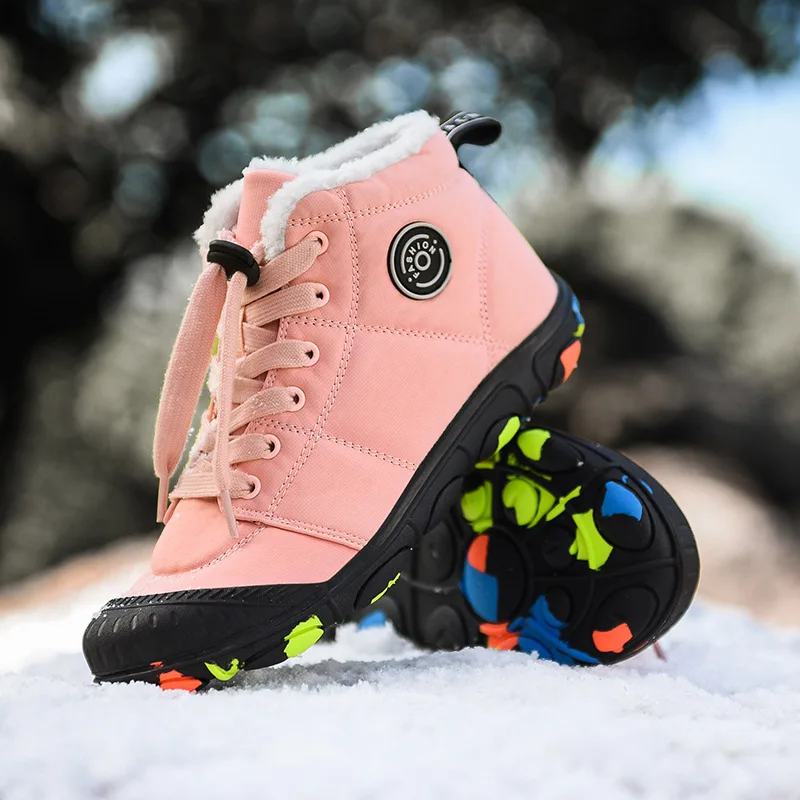 Children's Outdoor Cotton Shoes Plus Velvet Warm Snow Shoes Children's