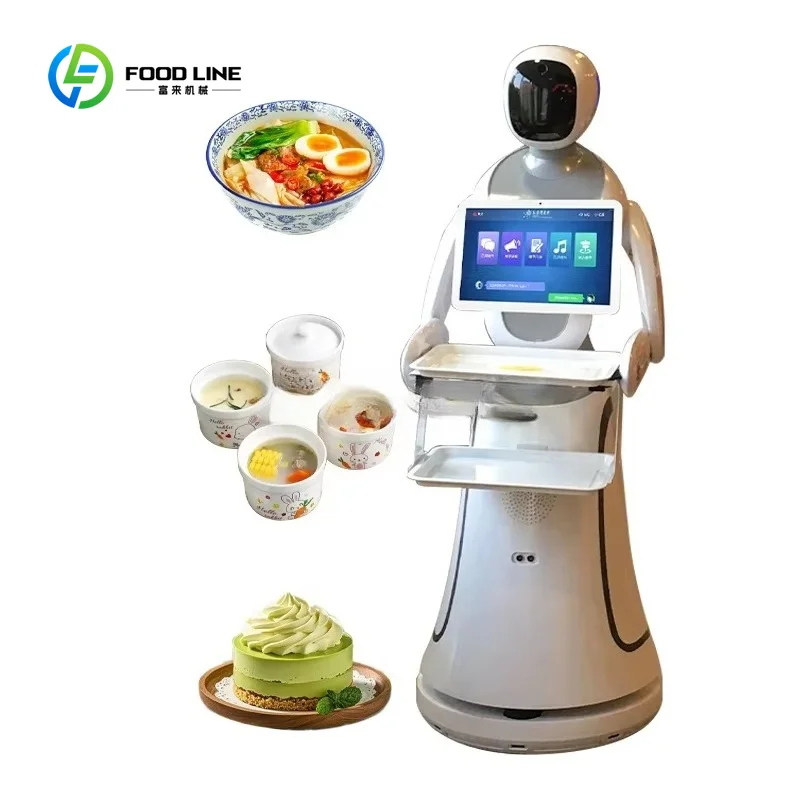 Robot Umanoide Elettrico Intelligente Personalizzato per Uso Commerciale / Robot per Consegna Cibo nei Ristoranti