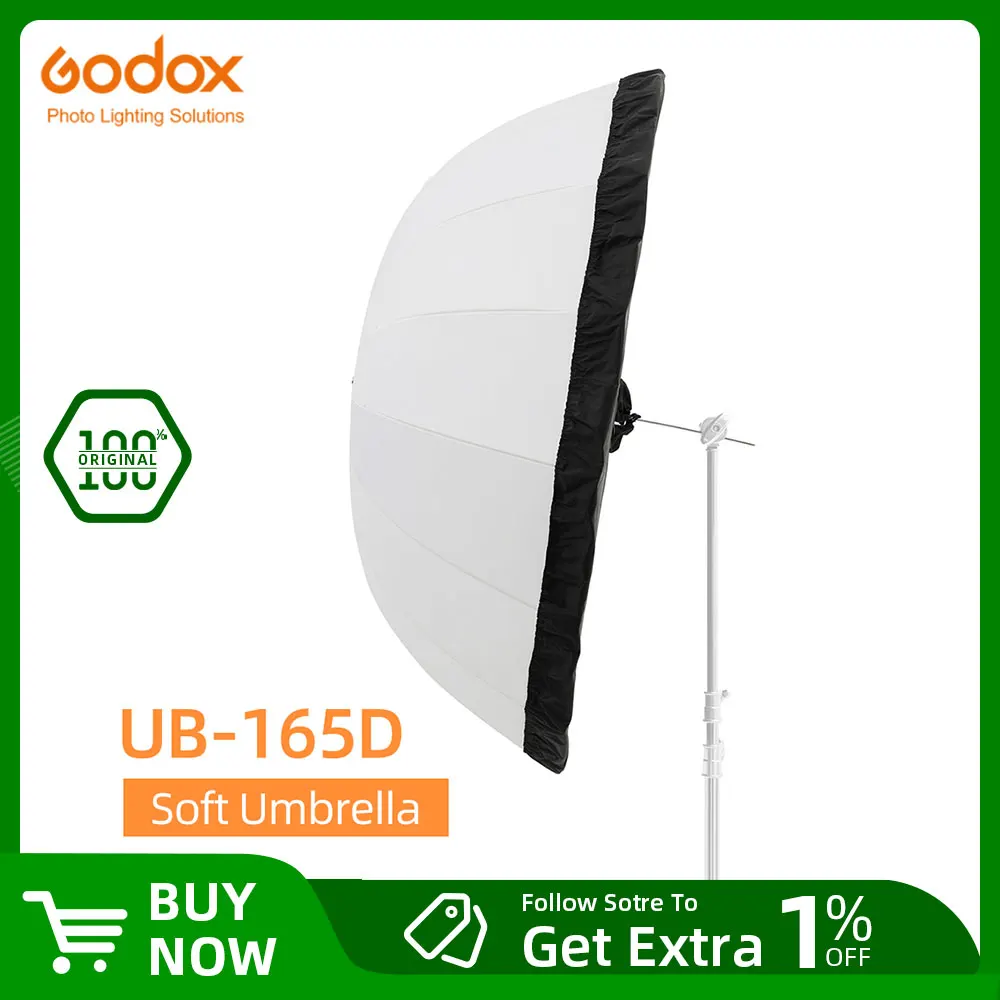 Godox UB-165D 165cm 흰색 포물선 반사 투명 소프트 우산 스튜디오 라이트 우산 블랙 실버 디퓨저 커버