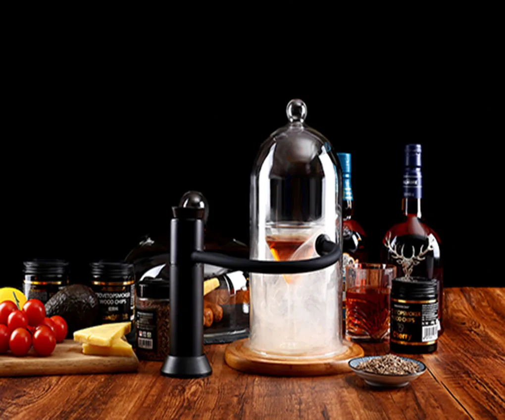 CREATIVECHEF Portable Food Smoke Cocktail Smoking Gun Handheld Drink Smoker Kit for Meat Salmon Sausage Kitchen Indoor