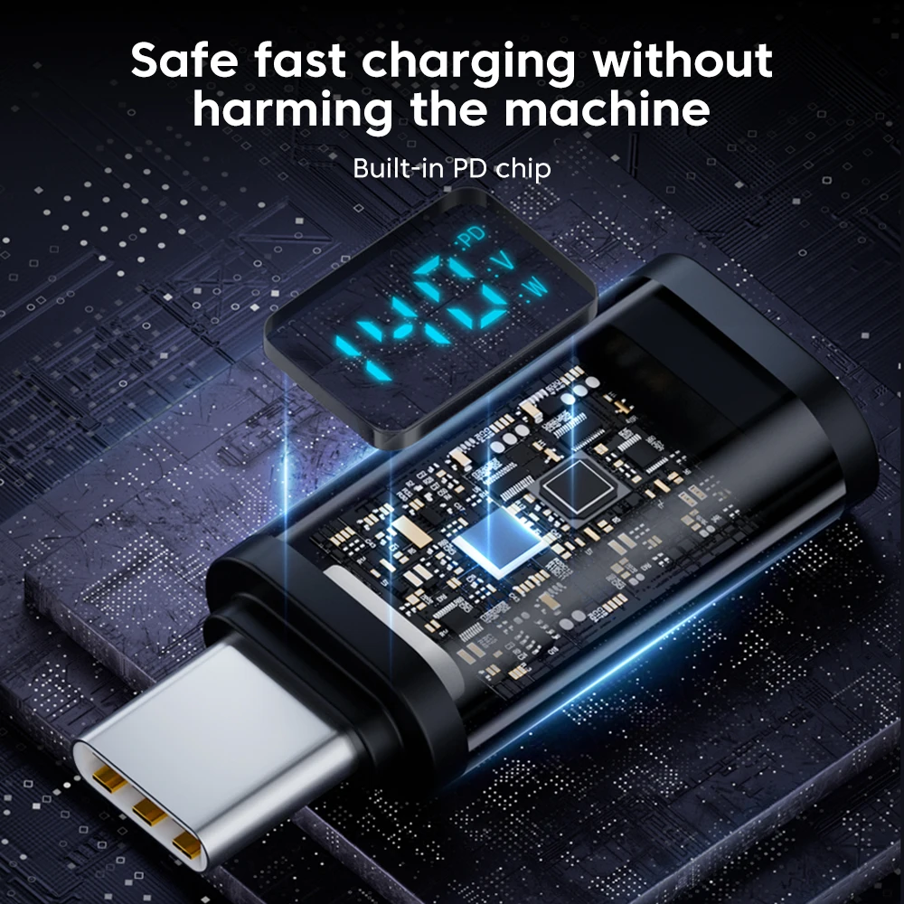 PD 140W 유형 C-유형 C 어댑터 디지털 디스플레이 OTG 40Gbps 고속 전송 8k@60Hz 화면 전송 충전 USB C 변환기