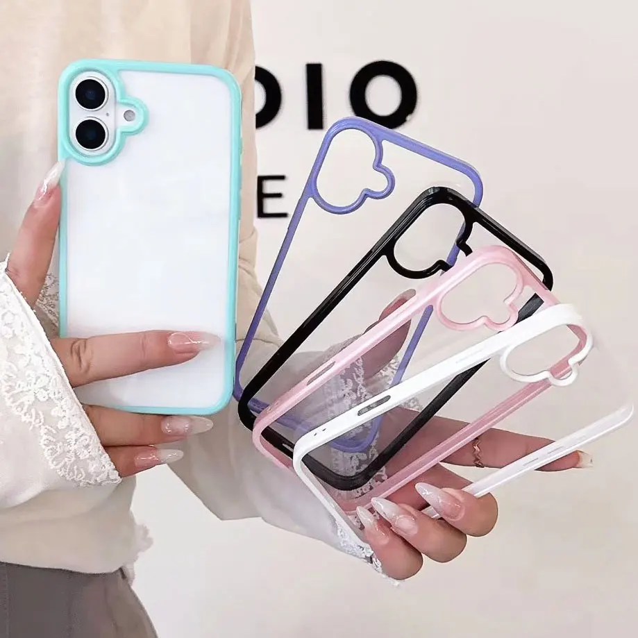 Luxury Candy Silicone Bumper Transparent Phone Case with Enhanced Protection