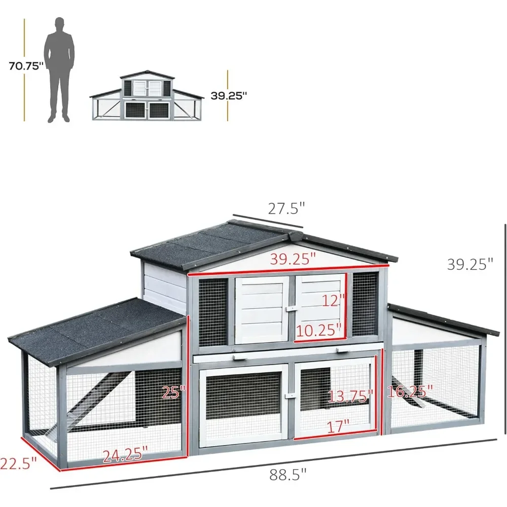 89" Outdoor Rabbit Hutch 2
