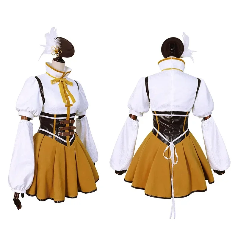 New Anime Tomoe Mami Cosplay Costume Adult Women Girls Lolita Dress Hat Suit Halloween Party Outfit