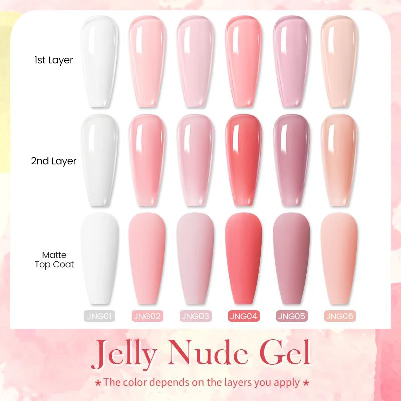 BORN PRETTY PRO 15ml Jelly Nude Gel Nail Polish High Quality Translucent Milky White Nail Gel Varnish Soak Off UV Gel Polish 2