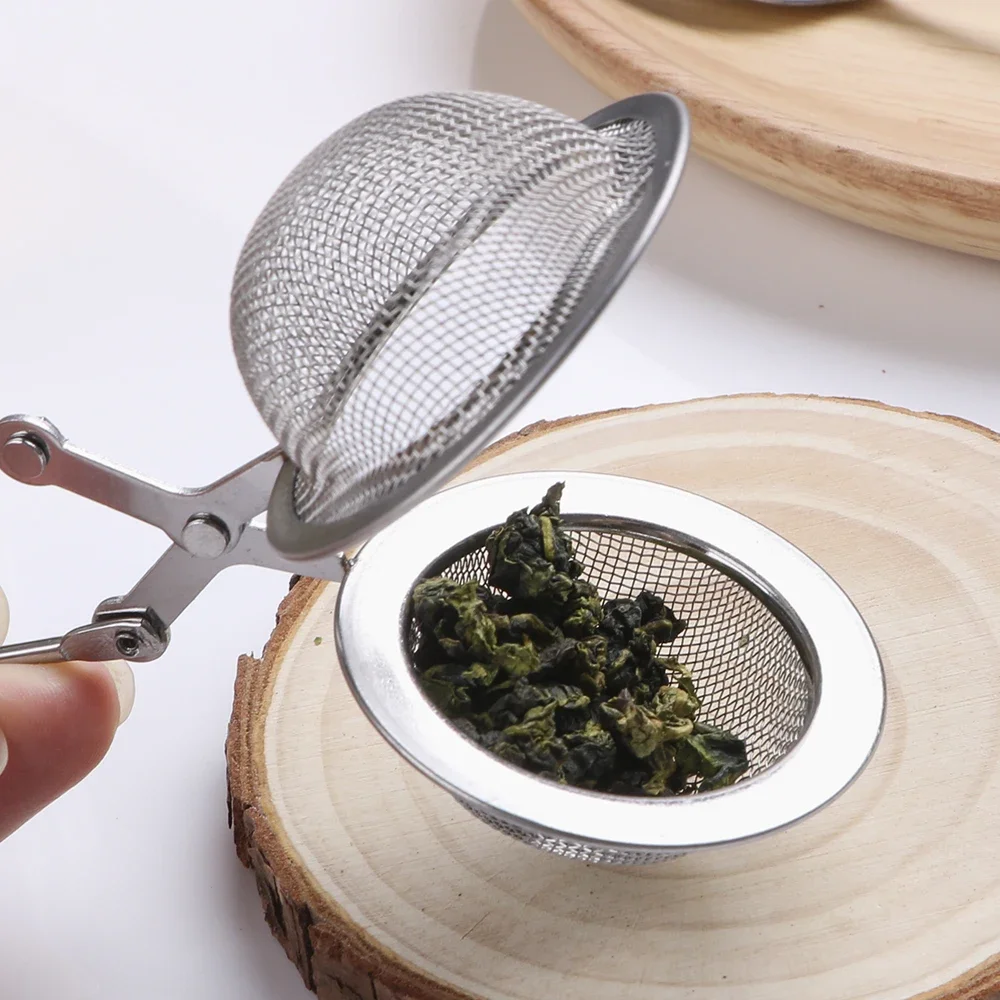 Stainless Steel Tea Ball Chain Tea Leak Handle Tea Strainer Kung Fu Tea Set Tea Infuser Tea Ceremony Accessories Mesh Sieve Tool