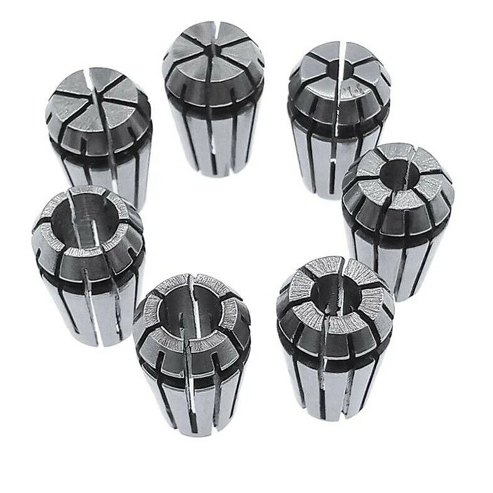 ER11 Spring Collet Chuck Set Made of Hardened Material 7 Metric Shank Sizes for CNC Milling Lathe Tool Engraving Machine