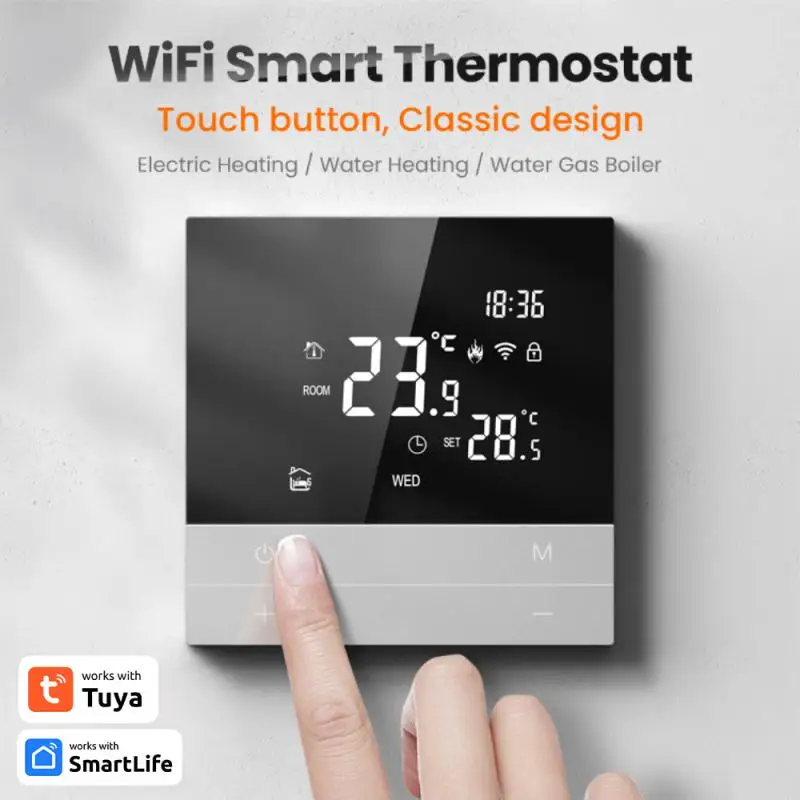 

Tuya WiFi Smart Thermostat 16A LCD Display Touch Screen for Electric Floor Heating Water/Gas Boiler Temperature Remote Controlle