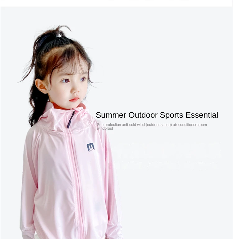 Eisdünne Kinder Outdoor-Kleidung Jungen Atmungsaktiver Hoodie Mädchen Sommer Radfahren Sonnenschutzjacke Mehrfarbige Kinderkleidung_voghion.com