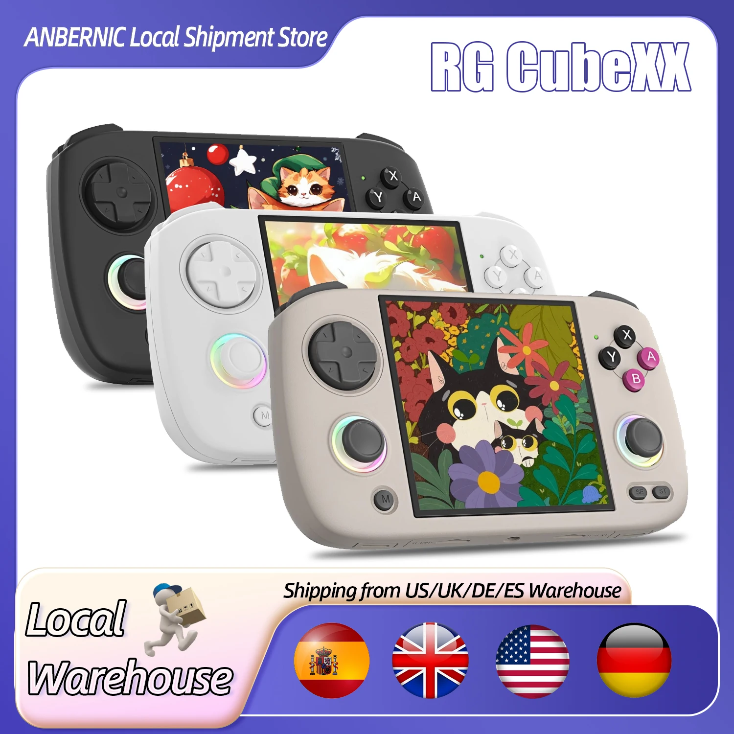 ANBERNIC RG CubeXX consola de juegos portátil 3,95 "720*720 IPS OCA 1:1 pantalla 3800mAh H700 sistema Linux RGCUBEXX TV HD salida con aplicación